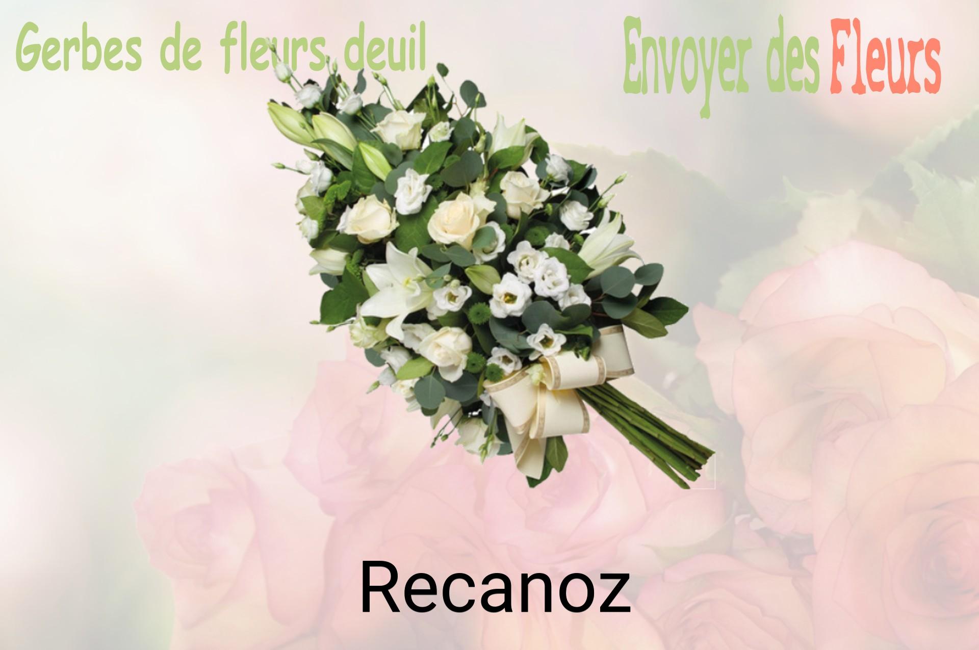 Gerbe de fleurs de deuil livrée à Recanoz